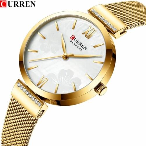 2020 New Gold White Women Watch Casual Quartz Watches Ladies CURREN Top Brand Female Wrist Watch Girl Clock Relogio Feminin