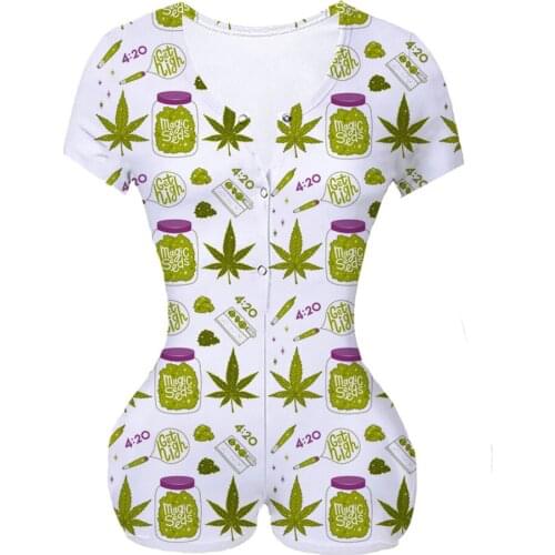 Custom Made Sexy Womens Summer Clothing Jumpsuit Bodysuit Fly High Stonner World 420 Sublimation Printing Long Short Onesie