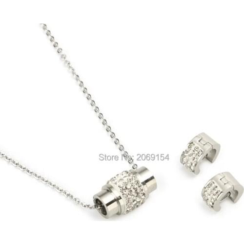 Women Jewelry Set Fashion Choker Necklace Earring For Party Stainless Steel Charm Jewelry Classic Chain Necklace