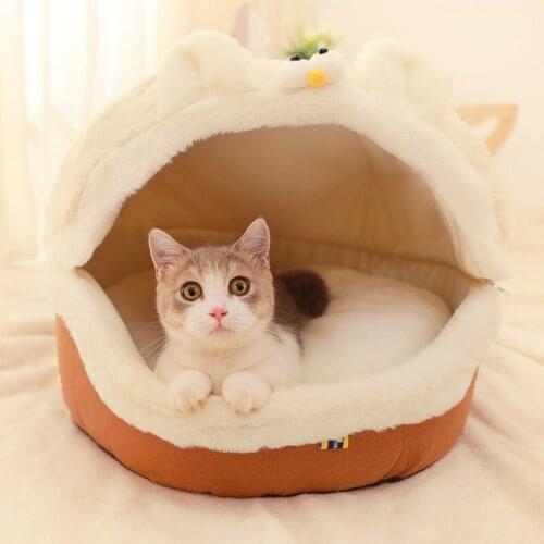 Winter Warm Cat Bed Comfortable Cute Basket For Cats Cozy Kitten Lounger Cushion Remove Washable Pet House