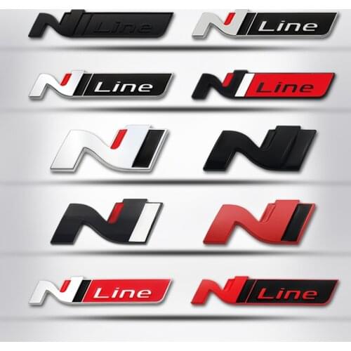 Car Rear Trunk Badge Side Sticker N Grille emblem For Hyundai N LINE Tucson Sonata Creta Solaris Elantra Creta i10 IX20 IX30 i40