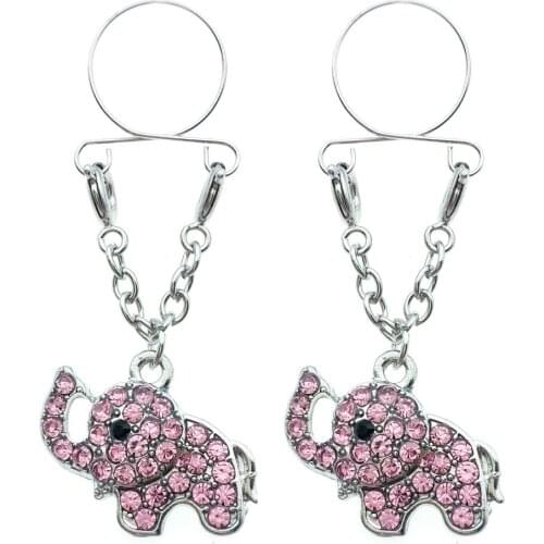 1 Pair Sexy Non Pierced Clip On Fake Nipple Ring Body Jewelry Shield Cover Clamps Adult Sex Toy Piercing Adjustable Size