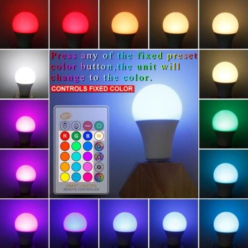 15W Bluetooth Smart Bulb LED 5W 10W RGB Lamp E27 Color Change Light Bulb Smart Home Lighting Compatible IOS/Android