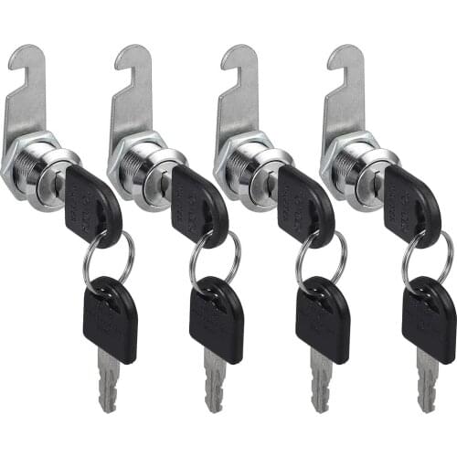5Pcs 16/20/25/30mm Latch Cam Lock Door Barrel 90 Degree With 2 Key 8mm Hole Suitable For Filing Cabinet Locker Drawers