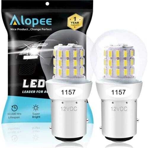 2-Pack 1157 2057 2357 7528 BAY15D 39 SMD White LED Bulbs Reverse Lights Car Tail Brake Lights Interior RV Camper Light 12V-15V