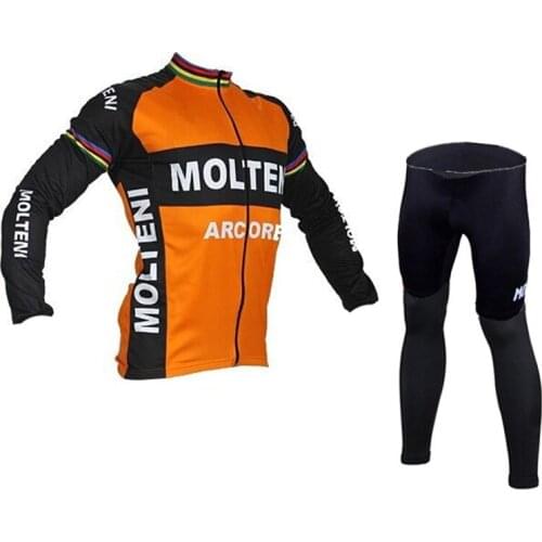 2021 Spring/Autumn MOLTENI Long Sleeve Cycling Jersey Set Fietskleding Wielrennen Heren Set Strap TrousersMaillot Ropa Ciclismo