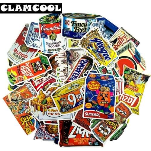 37Pcs Snacks And Drinks Packaging Stickers For Skateboard Laptop Luggage Fridge Phone Toy Car Styling Doodle Car Sticker