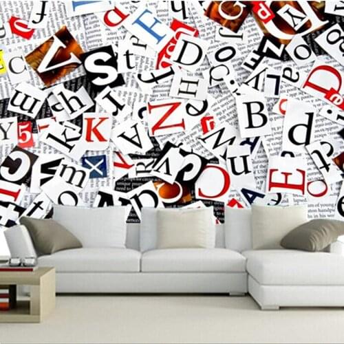 Custom 3D murals,modern fashion mosaic letter digital background wall papel de parede,living room sofa TV wall bedroom wallpaper