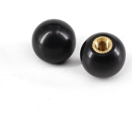 5pcs Ball Knobs M4/M5/M6/M8/M10/M12 Bakelite Black Ball Lever Knob Copper Insert Ball Handle Machine Tool Replacement