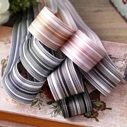 5yards Gradient Stripes Ribbon for Diy Bow Headwear Materials Cake Gift Box Flowers Packaging Hat Sewing Decoration Accessories