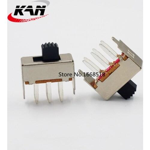 50PCS SS-22F12 2P2T-G5/G9 Double pole double throw 2 position slide switch DIP 6 pin verticle type with 2 fixed pin