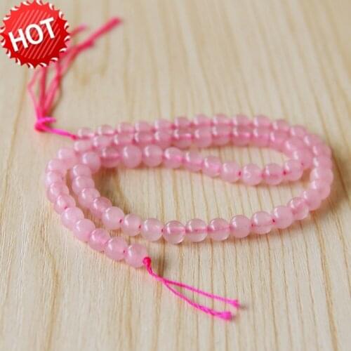 6mm Fashion New Natural Pink Round Chalcedony Beads Loose Beads Stone Accessory Parts 15inch DIY Jewelry Making Design Wholesale