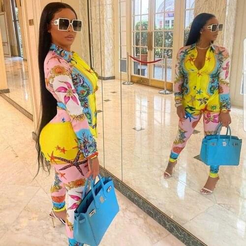 African 2 Piece Sets For Women New Print Elastic Bazin Baggy Pants Rock Style Dashiki Famous Suit Lady Outfits Africa Clothing