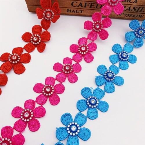 Flower Embroidery Lace Fabric Trim Ribbons DIY Sewing Garment Handmade Materials Accessories