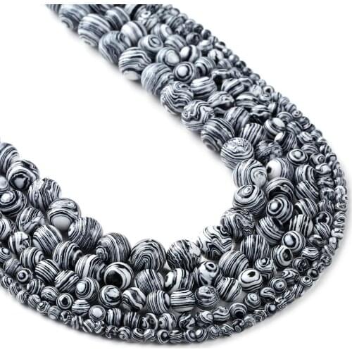 Black and White Malachite beads,Synthetic Peacock stone beads,Wholesale Gemstone beads,4mm,6mm,8mm,10mm,12mm