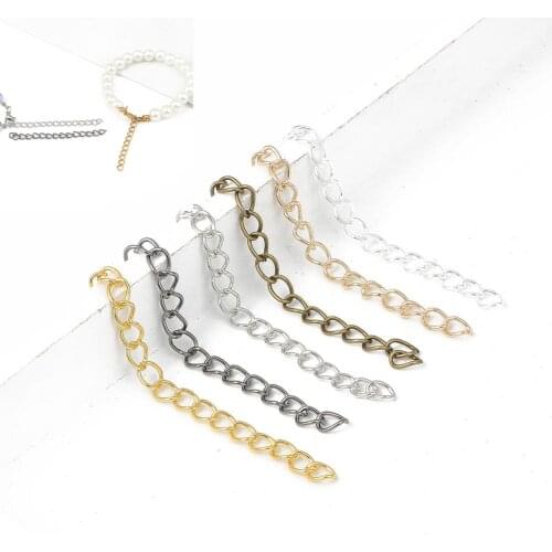50Pcs/lot 70/50mm Extended Extension Necklace Chains Bracelet Extension Tails For Craft DIY Jewelry Making Findings Wholesale