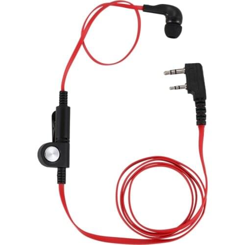 HOT-2 Pin Noodle Style Earbud Headphone K Plug Earpiece Headset For Baofeng Uv5R Bf-888S Uv5R Radio Red Wire