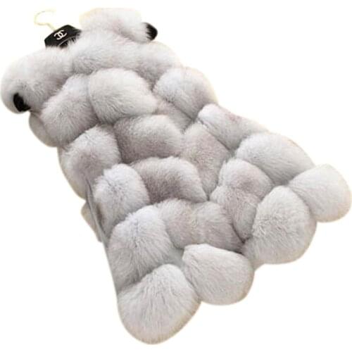 Hot!New design 2021 Winter Warm Fashion Women Import Coat Fur Vest High quality Faux Fur Coat Fox Fur Long Vest Plus Size:XS-6XL