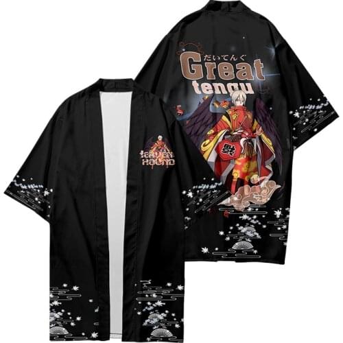 Summer New Style Printing Kimono Robe 3D Digital Printing Coat Men Streetwear Clothes Kimono Crane Wave Sunscreen Costumes Coat