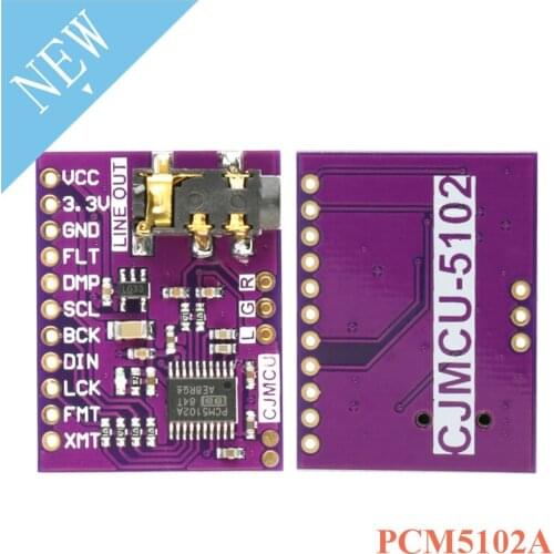 PCM5102 PCM5102A DAC Sound Card Board pHAT 3.5mm Decoder Stereo Jack 24 Bits Digital Audio Module for Raspberry Pi Beyond