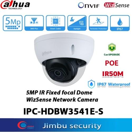 Dahua 5MP IP Camera POE IPC-HDBW3541E-S H.265 IR50M 256 G Micro SD card IP67 IK10 protection SMD Plus Surveillance camera