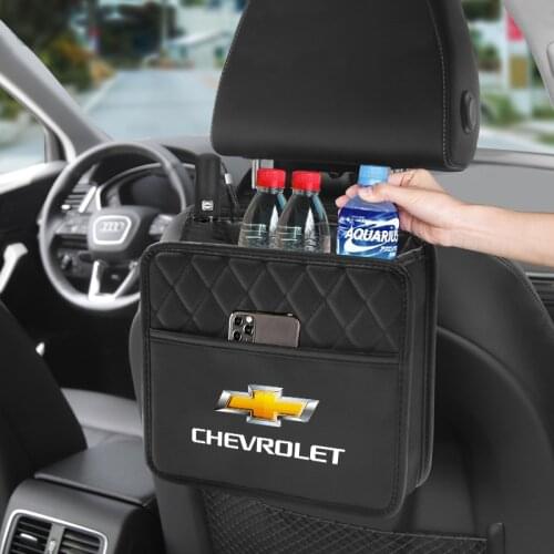 Car Seat Back Leather Organizer Bag High Capacity Storage Bag For Chevrolet Cruze Malibu Tahoe Equinox Impala Sonic Traverse