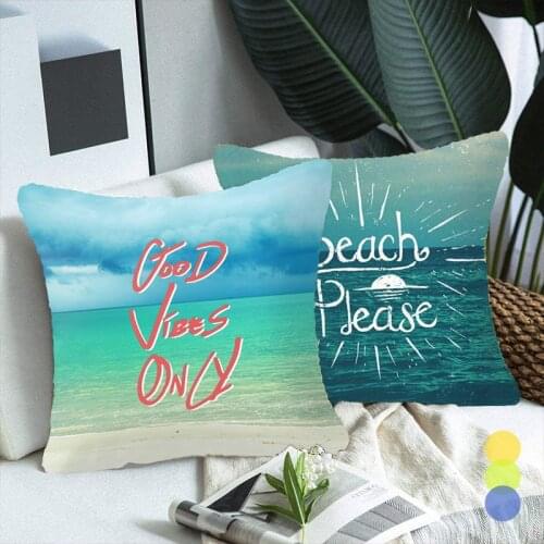 Summer Cushion Cover Sea Beach Coconut Tree Decorative Pillowcase for Sofa Bed Polyester Throw Pillow Covers Home Decor 45x45cm
