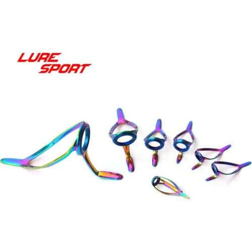 LureSport LC rainbow frame Guide MN Top 7pcs 8pcs Guide and Top set Boat Rod Building Component Pole Repair DIY Accessory