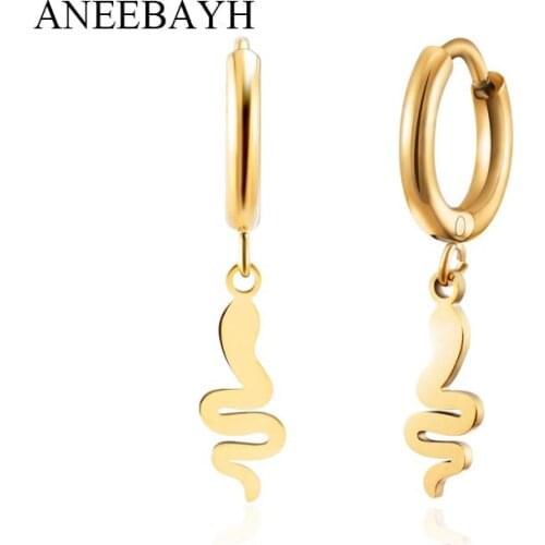 Cute Tiny Snake Huggie Earings For Women Stainless Steel Gold Silver Color Animal Small Hoop Earrings Pendientes Party Jewelry