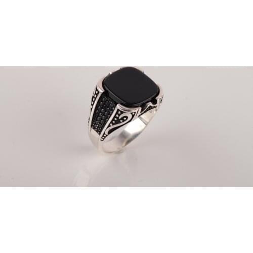 UM US JEWELRY Micro Cubic Zirconia 925 Sterling Silver Men Ring