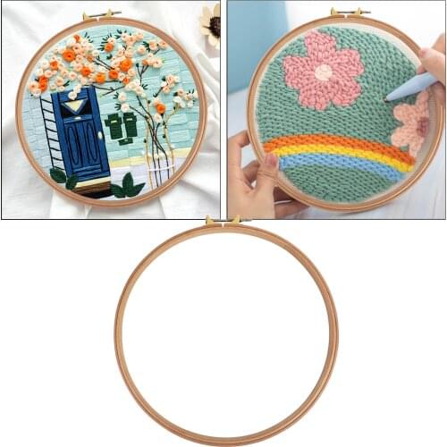 DIY Needlecraft Sewing Embroidery Ring Hoop Tool Embroidery Cross Stitch Hoop Frame Ring Round Adjustable Hoop Craft Wooden