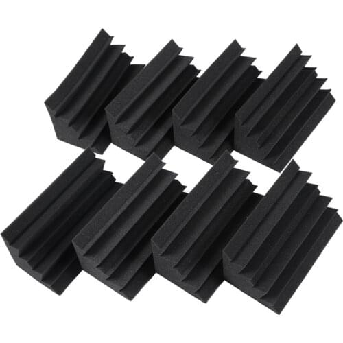 New New 8 Pack of 4.6 in X 4.6 in X 9.5 in Black Soundproofing Insulation Bass Trap Acoustic Wall Foam Padding Studio Foam Tiles