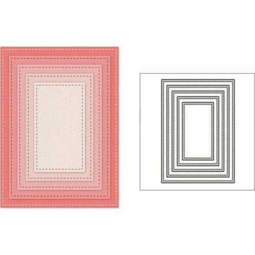 New Nesting Stitched Rectangle Frame 2020 Metal Cutting Dies for DIY Scrapbooking and Card Making Decor Embossing Craft No Stamp