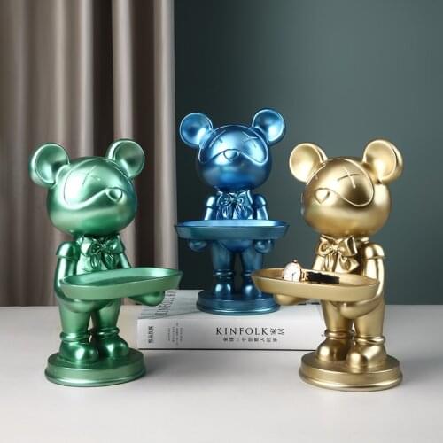 New Animal Figurines Creative Mouse Storage Crafts Resin Ornaments Cartoon Statue Modern Living Room Home Decoration Accessories