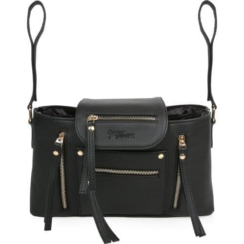 PU Vegan Leather Stroller Organizer Storage Diaper insulated cup Holder Bag for mom and baby accessories Motheric