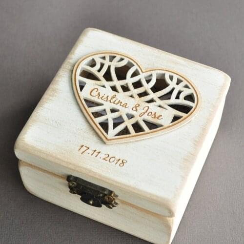 Personalized Ring Box, Custom Wedding Ring Box, Wooden Ring Holder, Wedding Ring Bearer Box, Wedding Decor Wedding Gifts
