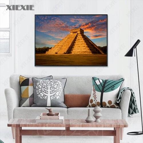 Pyramid Egyptian Sphinx Modern Landscsape Sunset Canvas Painting Posters Prints Home Art Wall Picture for Living Room Decoration