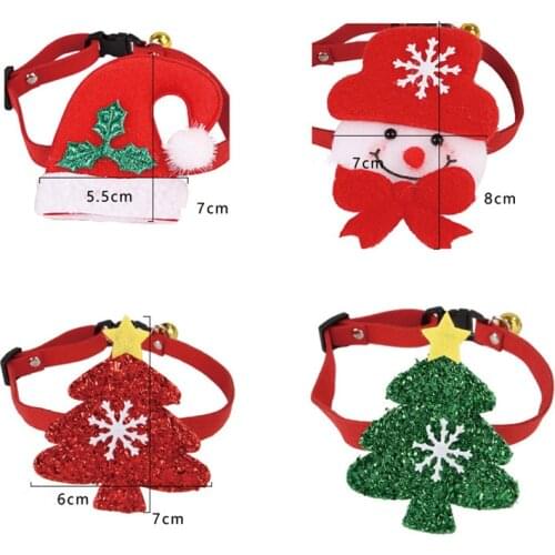 Pet-accessories Christmas Custom cat collar with bell Snowman christmas Pumpkin Pattern Puppy collar Christmas Cute cat collar