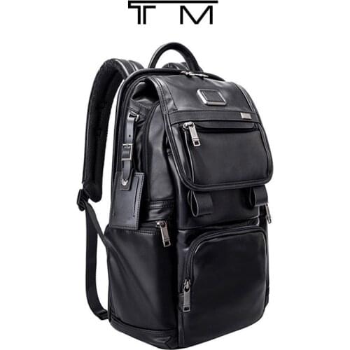 Leather backpack mens business fashion casual travel bag computer bag backpack 9603174D3