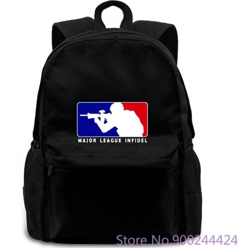 Major League Infidel Military USMC Marines Special Ops Black Brand women men backpack laptop travel school adult