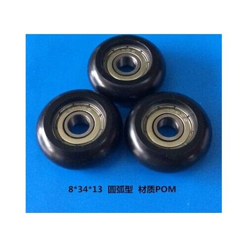 High quality polyformaldehyde POM coated ball bearings embedded bearing Total Diamater: 8*34*13mm