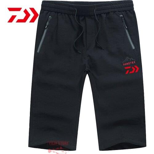 DAIWA Fishing Shorts Drawstring Outdoor Camping Sprots Pants 2021 Summer Breathable Fishing Pants Ice Silk Quick Drying Shorts