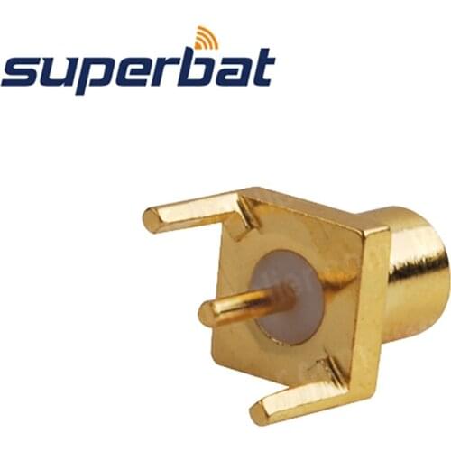 Superbat 10pcs MCX Edge Mount Jack Female PCB Connector Goldplated RF Coaxial Connector