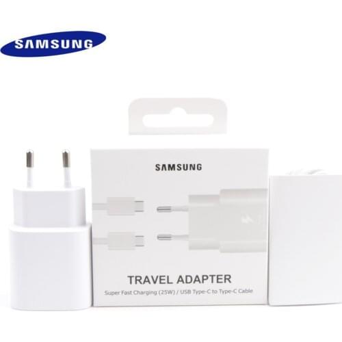 For Samsung A52 Note 20 10 A70 Super Fast Charger Cargador 25W EU Power Adapter For Galaxy S21 S20 A90 A80 S10 5G TypeC Cable
