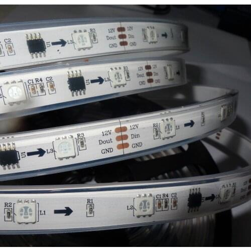 5m DC12V 30leds/m 10pcs ws2811 ic/meter(10pixels) led digital strip,IP68;epoxy resin filled in the tube