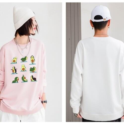 Kawaii Oversize Avocado Sweatshirt Cotton Harajuku Best Friends Hoodies Soft Thin Unisex Clothing Casual 90s Aesthetic Pullovers