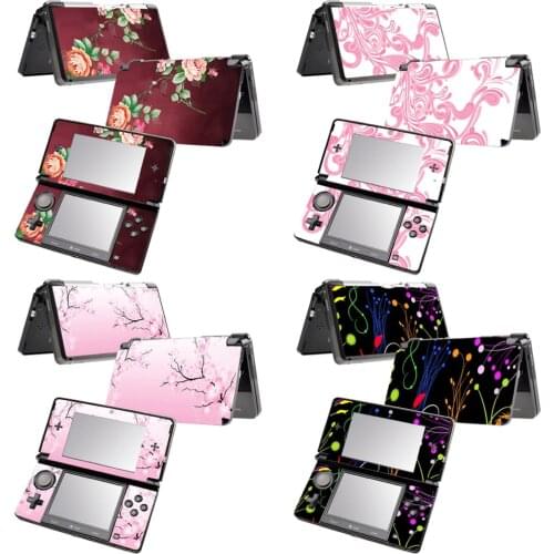 Flower design For Nin tend 3DS console sticker For Nintend 3ds Skin Sticker 3ds Game Console Vinyl Sticker for 3ds protect skin