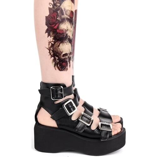 Angelic imprint Summer New Fashion Women Sandals Punk Rock High Heel cosplay ladies Platform lolita Shoes 35-46 6013