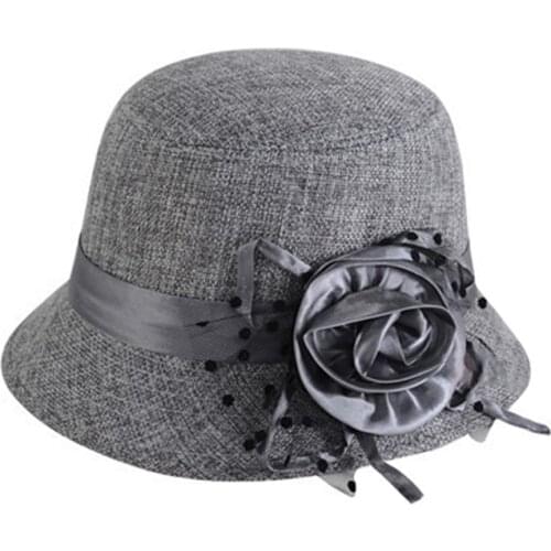 Korean Style Ladies Caps Fashion Top Hat Autumn Winter Dome Hat With Bow-Knot Womens Solid Color Flower Elegant Wild Party Hats