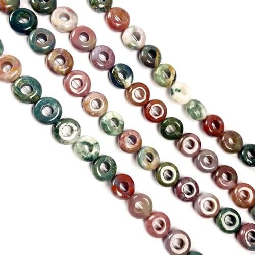 1 Strand 20Pcs 10x4mm Natural Colourful Indian Agate Large Hole Beads For DIY Jewelry Making Accessories 15.5Inch Exquisite Gift